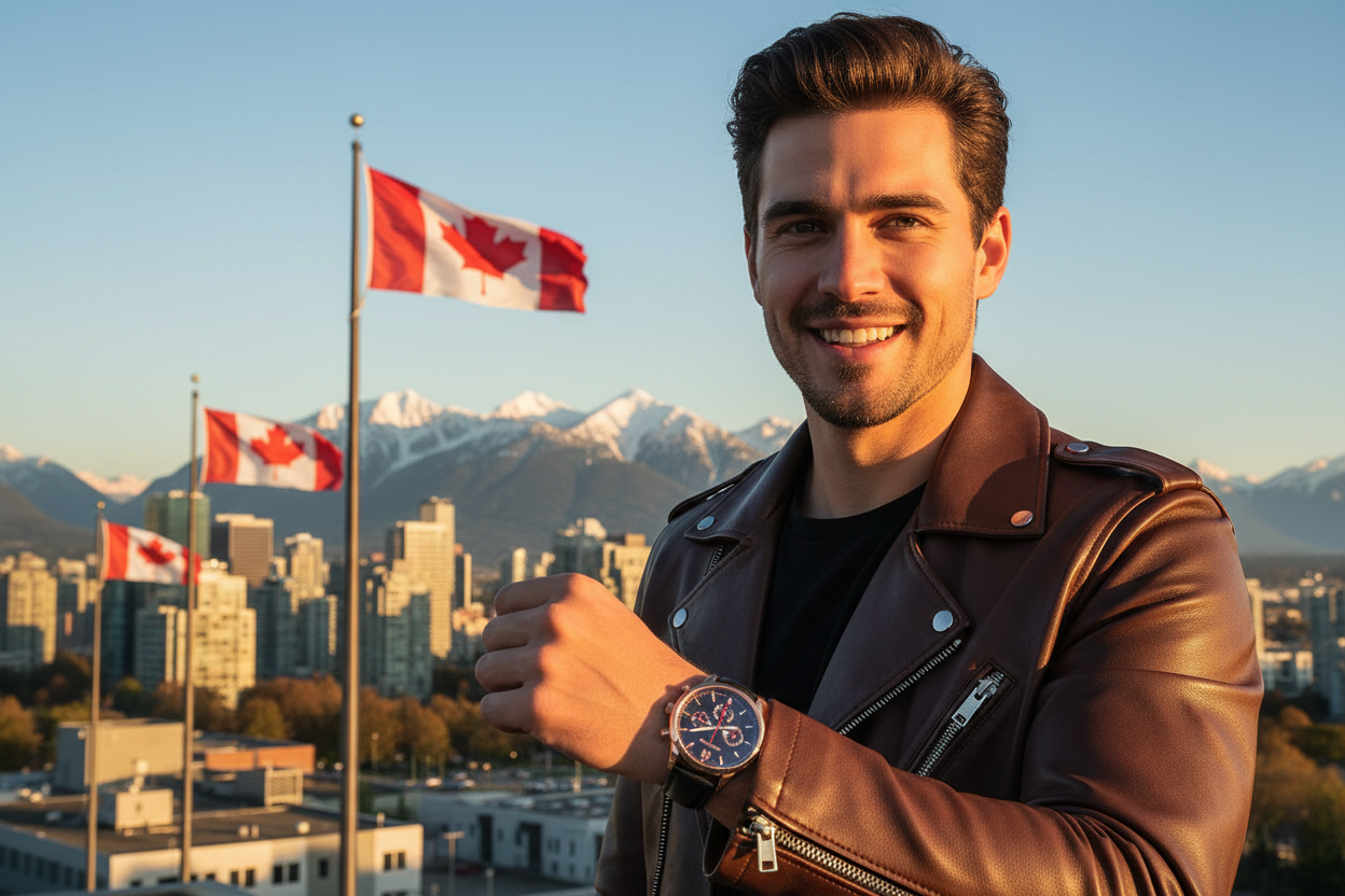 Canadian Man Wearing POEDAGAR Heritage Watch
