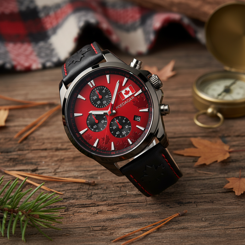Red POEDAGAR Watch Canadian Heritage